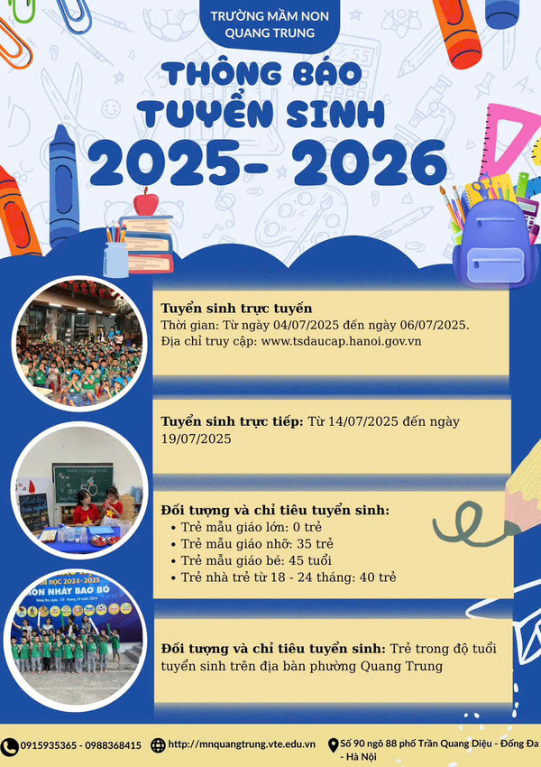 💝 TUYỂN SINH TRỰC TIẾP NĂM HỌC 2025 - 2026   ĐONG ĐẦY YÊU THƯƠNG